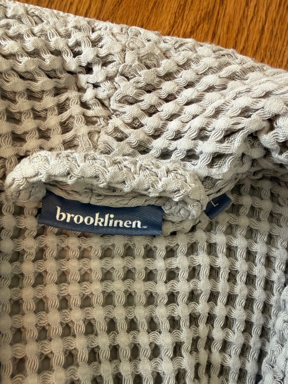 Brooklinen Gray Waffle Knit Robe L - Picture 10 of 12